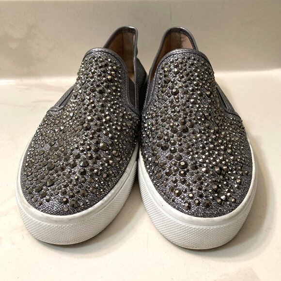 International Concepts Sammee2, Size 7.5, Silver Studded‎ Slip On Sneaker Loafer - Picture 1 of 10